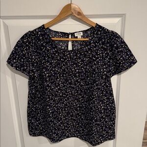 J. Crew Midnight Blue Floral Top